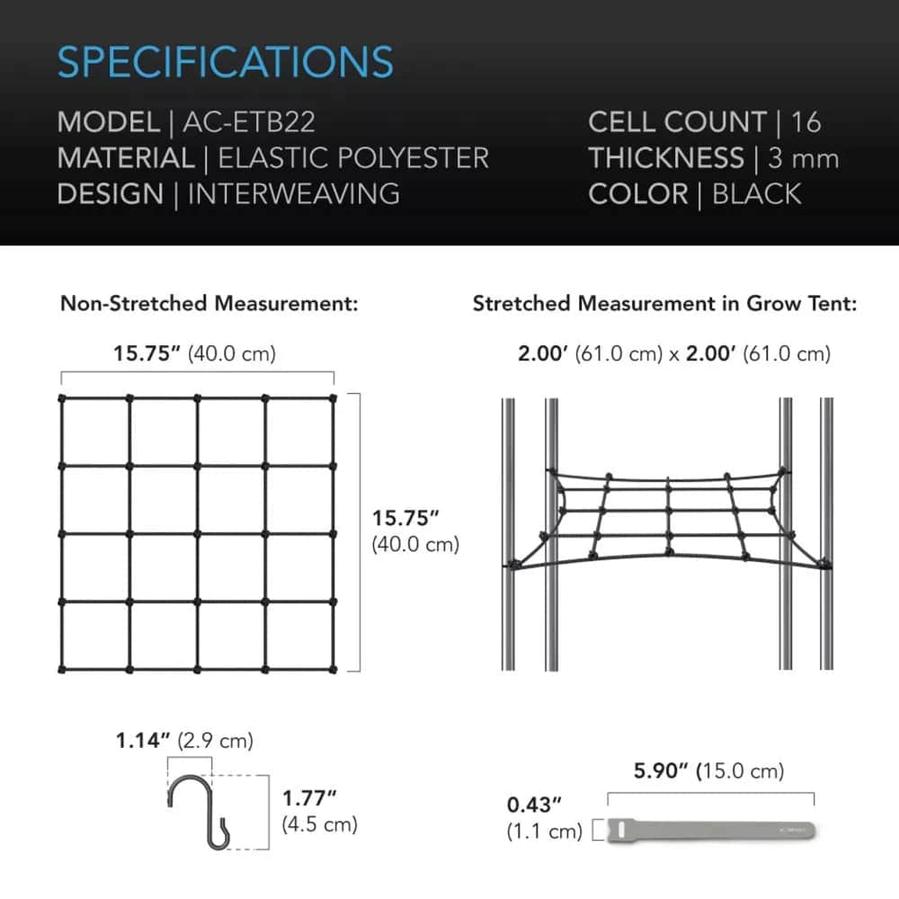 Scrog Wire SCROG Støttenetting 60 x 60 cm – Dyrkeland